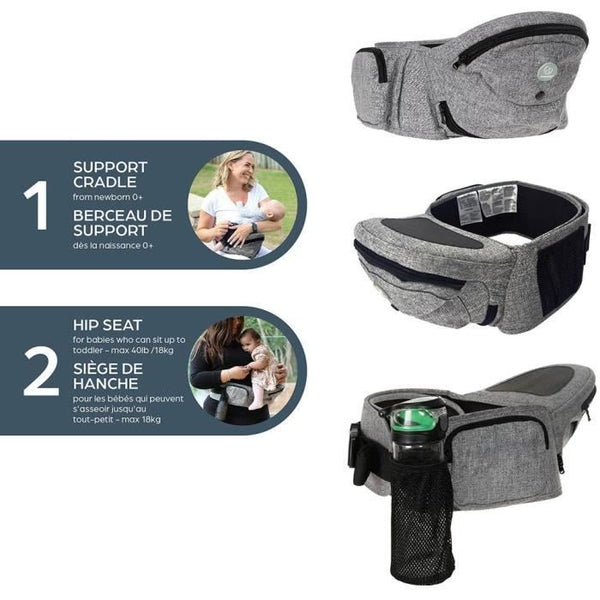 Baby carrier - Hip seat - DREAMBABY - Up & Go - Gray