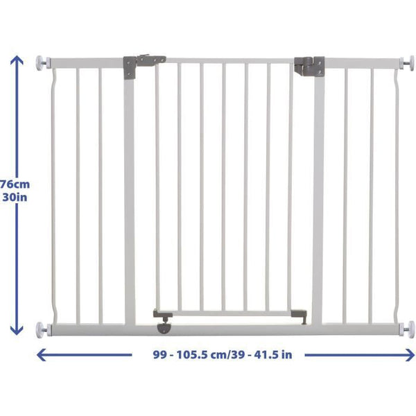 DREAMBABY Extra Large LIBERTY Safety Gate - Pressure-mounted - L 99/105.5 x H 75 cm - White