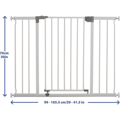 DREAMBABY Extra Large LIBERTY Safety Gate - Pressure-mounted - L 99/105.5 x H 75 cm - White