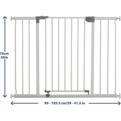 DREAMBABY Extra Large LIBERTY Safety Gate - Pressure-mounted - L 99/105.5 x H 75 cm - White