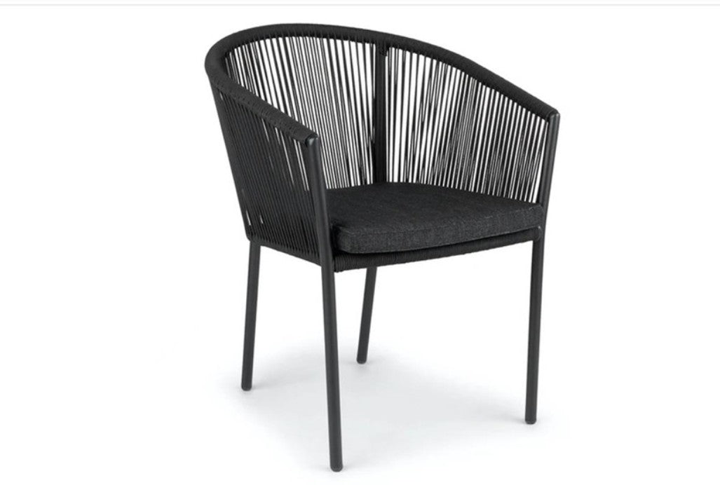 Reims Stapelbare Eetkamerstoel 12053 - Aluminium Zwart (set van 2)