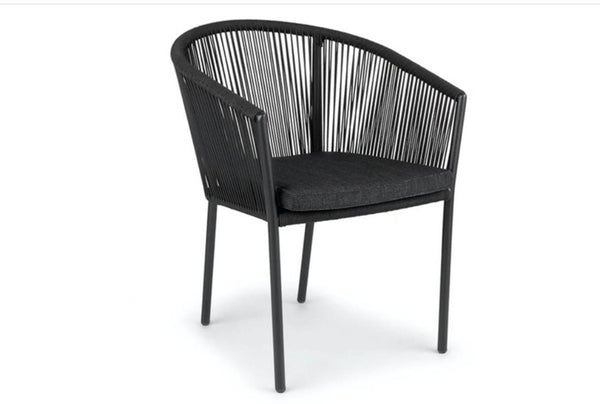 Reims Stapelbare Eetkamerstoel 12053 - Aluminium Zwart (set van 2)