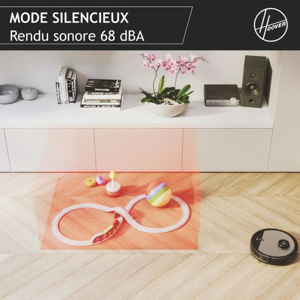 Hoover HG510D Dry Robot Vacuum Cleaner - WIFI - Laser Navigation - XL Brush - 90min autonomy - Powerful - Ultra Quiet 68 dBA