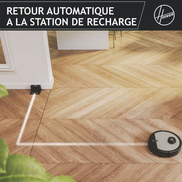 Hoover HG510D Dry Robot Vacuum Cleaner - WIFI - Laser Navigation - XL Brush - 90min autonomy - Powerful - Ultra Quiet 68 dBA