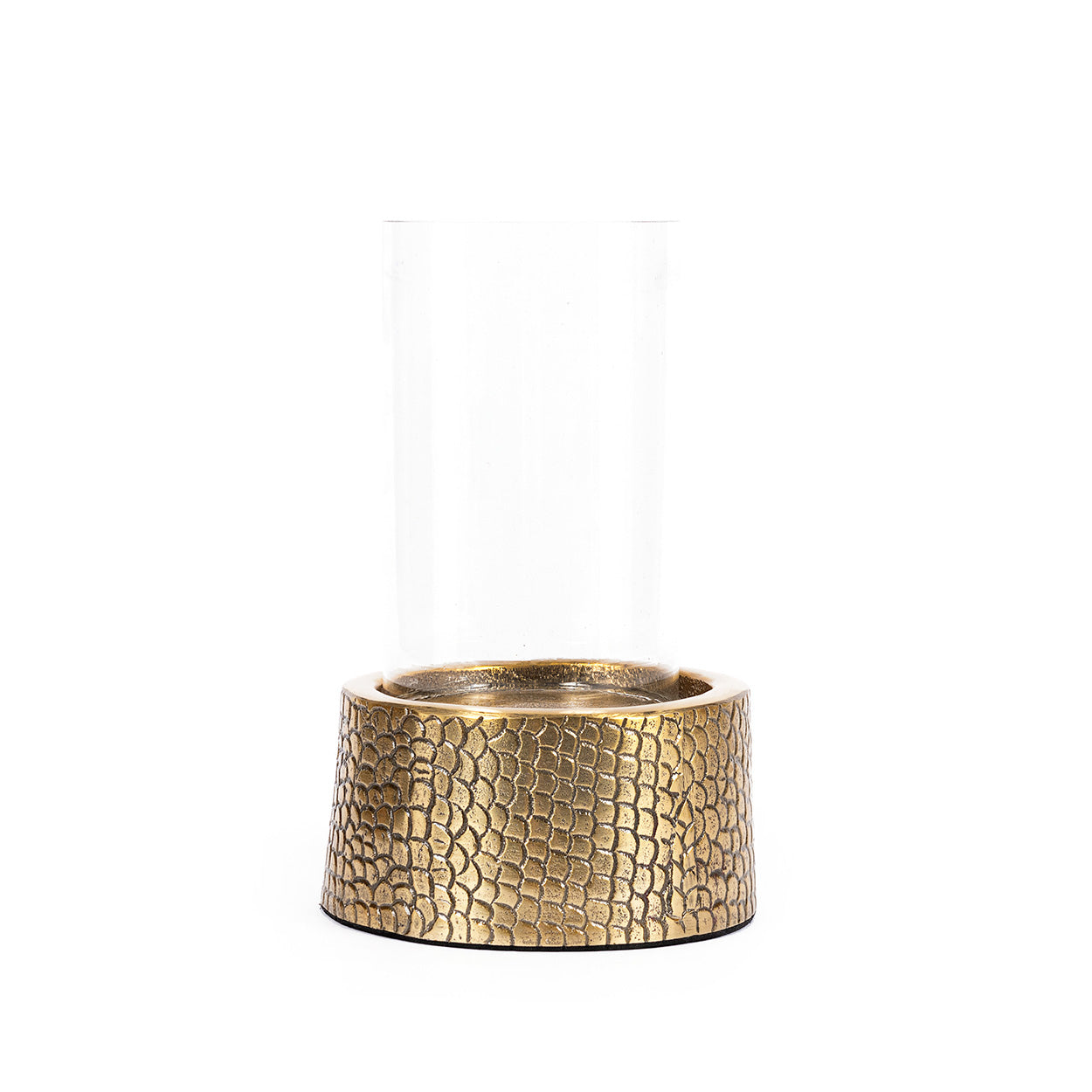 De Krokodil Kandelaar met Glas - Messing - M