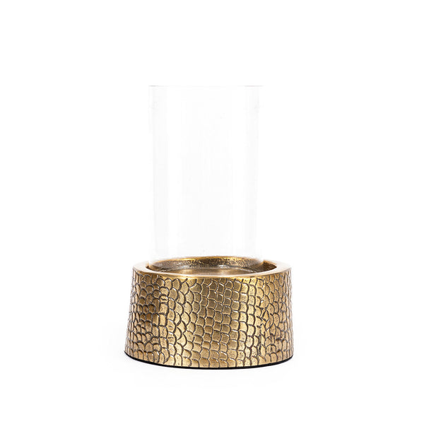 De Krokodil Kandelaar met Glas - Messing - M