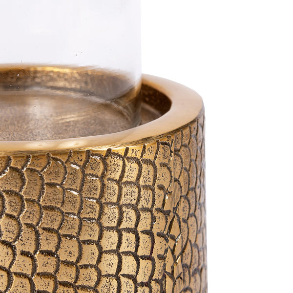 De Krokodil Kandelaar met Glas - Messing - M