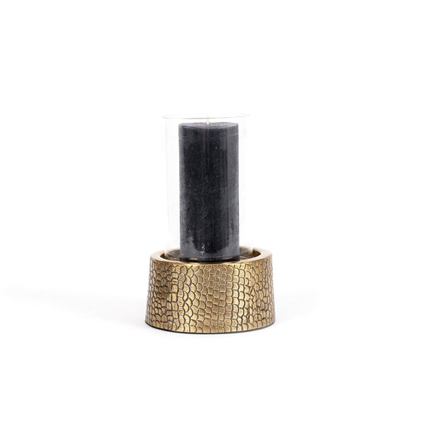 De Krokodil Kandelaar met Glas - Messing - M