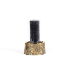 De Krokodil Kandelaar met Glas - Messing - M