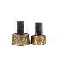 De Krokodil Kandelaar met Glas - Messing - M