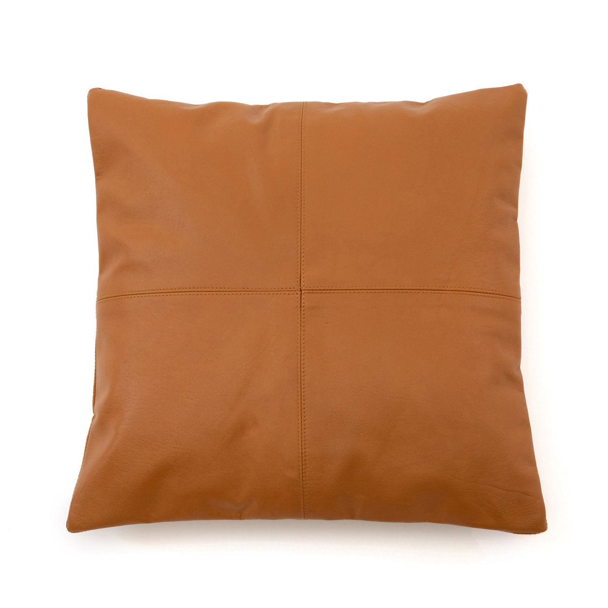De Vierdelige Leren Kussenhoes - Camel - 40x40