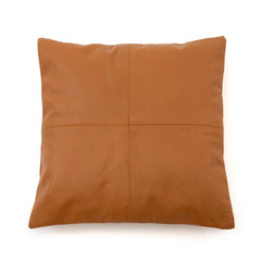 De Vierdelige Leren Kussenhoes - Camel - 40x40