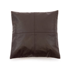 De Vierdelige Leren Kussenhoes - Choco - 40x40