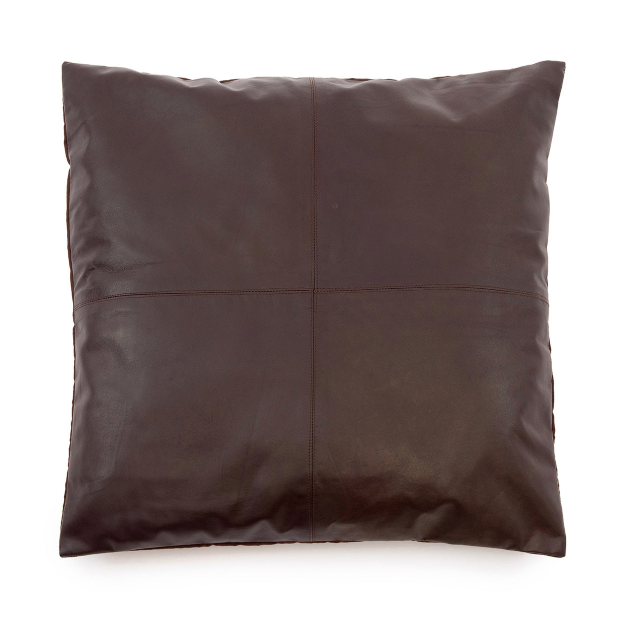 Het Vierkante Leren Kussenovertrek - Choco - 60x60
