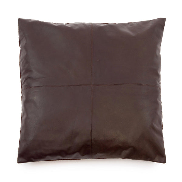 Het Vierkante Leren Kussenovertrek - Choco - 60x60