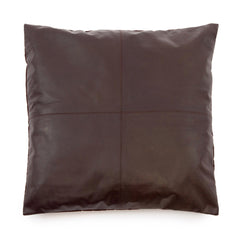 Het Vierkante Leren Kussenovertrek - Choco - 60x60