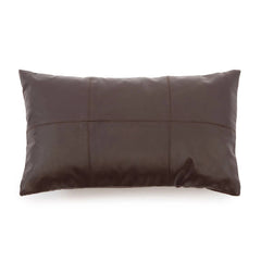 De Zes Delen Leren Kussenhoes - Choco - 30x50