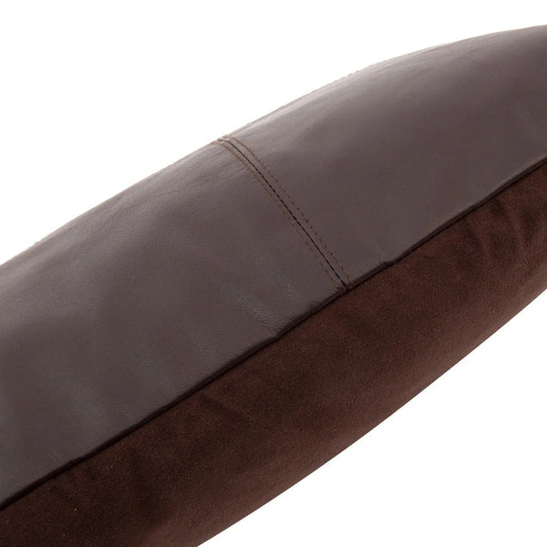 De Zes Delen Leren Kussenhoes - Choco - 30x50