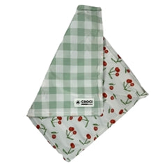 CROCI COOLING MAT DOUBLE-SIDED CHERRY PRINT / CHECKERED 65X50 CM