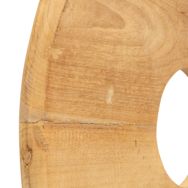 De Teak Schijf op Standaard - M