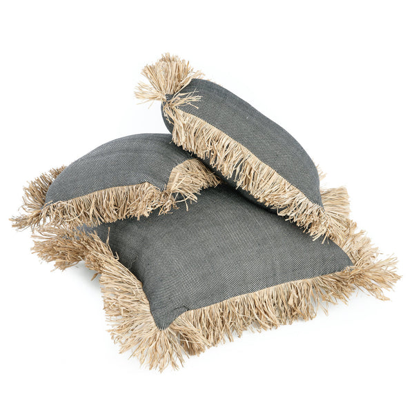 Katoenen Bonita Kussenhoes - Natuurlijk Zwart - 60x60
