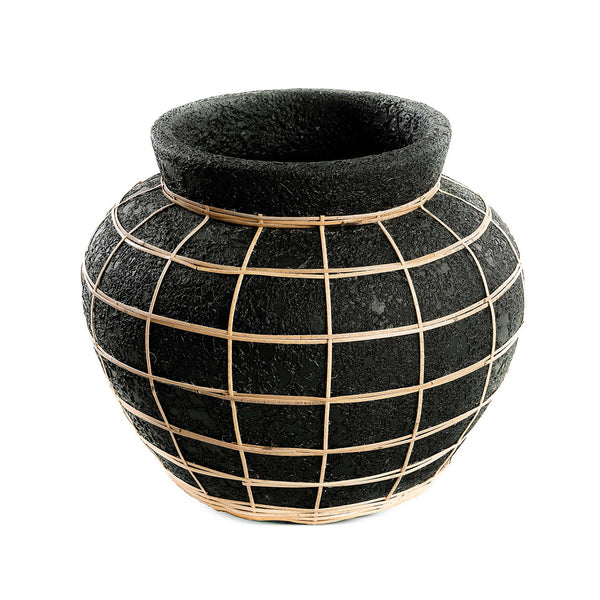 The Belly Vase - Black Natural - L