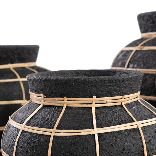 Le vase Belly - Noir Naturel - M