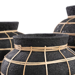 Le vase Belly - Noir Naturel - M