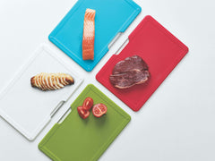 Coffret cadeau Folio : ensemble de 4 pièces pour planches à découper argentées avec couteau de chef