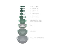 Ensemble de bols Nest 9 Plus avec cuillères à mesurer, 9 pièces, Editions Sage