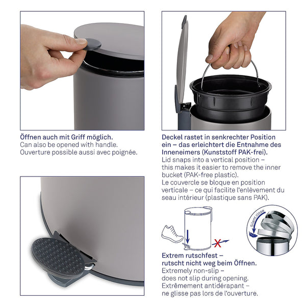 Mats trash can with pedal 12 liters