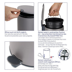 Mats trash can with pedal 12 liters