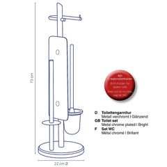 Support de brosse WC et rouleau de papier toilette Ken