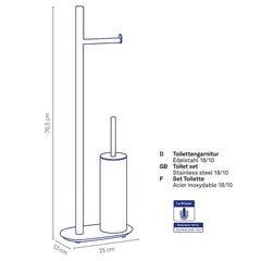 Brosse de toilette et porte-rouleau de papier toilette Lucido