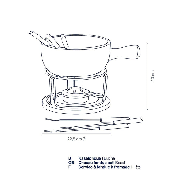 Natural Cheese Fondue Set of 10 Pieces
