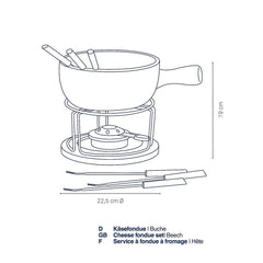 Natural Cheese Fondue Set of 10 Pieces