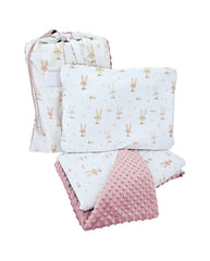 Parure de lit de maternelle 100 x 135 cm avec sac LAPIN