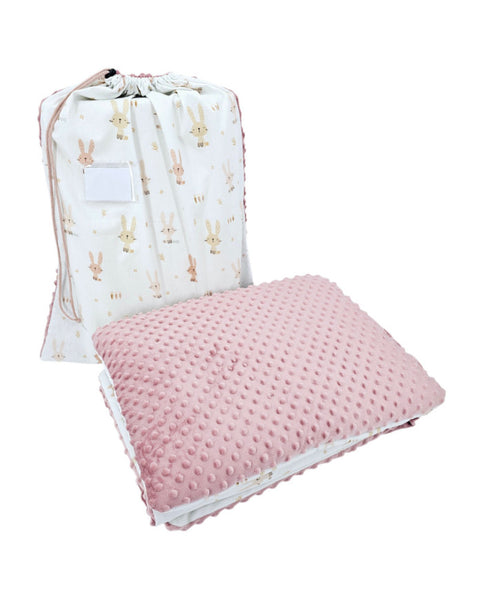 Parure de lit de maternelle 100 x 135 cm avec sac LAPIN