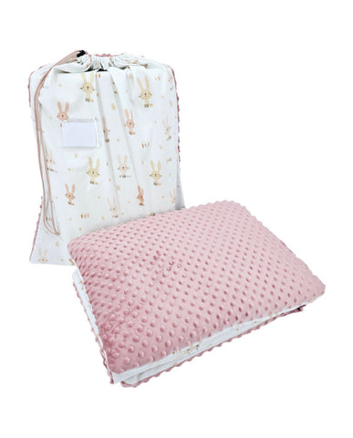 Parure de lit de maternelle 100 x 135 cm avec sac LAPIN
