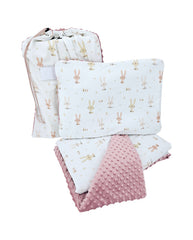Parure de lit de maternelle 100 x 135 cm avec sac LAPIN