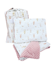 Parure de lit de maternelle 100 x 135 cm avec sac LAPIN