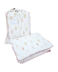 Parure de lit de maternelle 100 x 135 cm avec sac LAPIN