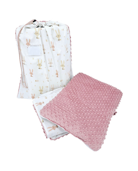 Parure de lit de maternelle 100 x 135 cm avec sac LAPIN