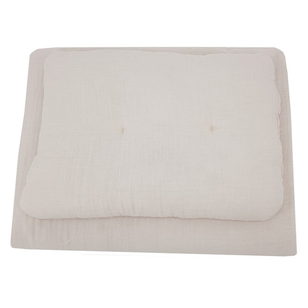 Mousseline wieg beddengoed set beige