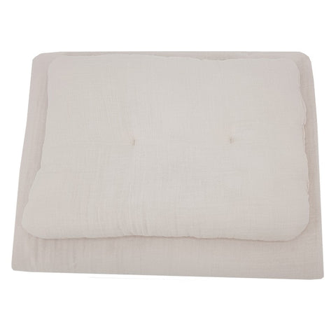 Parure de lit bébé en mousseline beige
