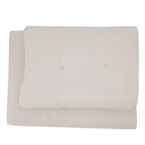 Mousseline wieg beddengoed set beige