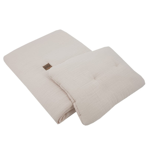 Mousseline wieg beddengoed set beige