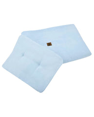 Blauwe mousseline ledikantbedset