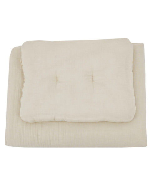 Mousseline wiegbeddengoedset Latte