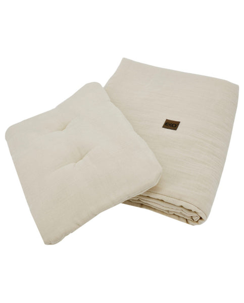 Mousseline wiegbeddengoedset Latte